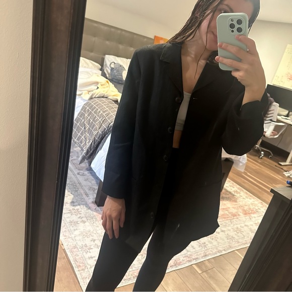 Black oversized linen blazer - Picture 5 of 5